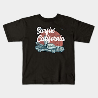 Surfin' California Muscle Car Vintage Convertible Surfer Kids T-Shirt